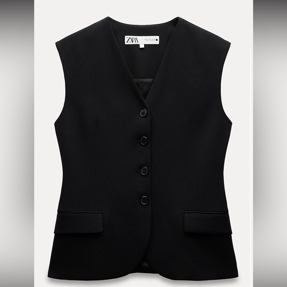 Zara Elegant Black Sleeveless Vest size Small